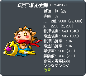 玩具飞机心疤狮 Tooltip