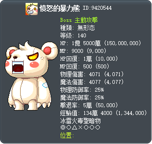 愤怒的暴力熊 Tooltip