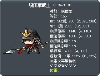 织田军武士 Tooltip