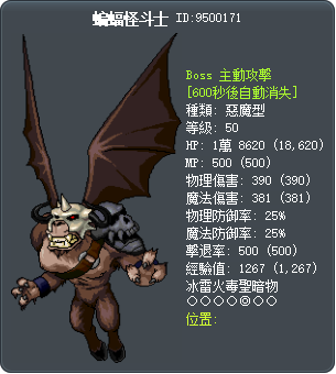 蝙蝠怪斗士 Tooltip