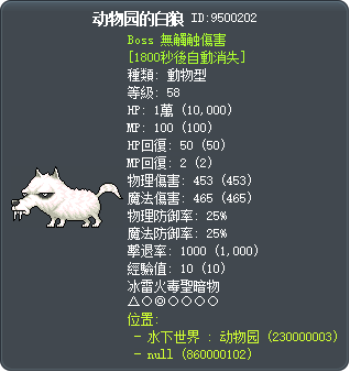 Zoo White Fang Tooltip