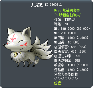 九尾狐 Tooltip