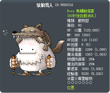 驮狼雪人 Tooltip