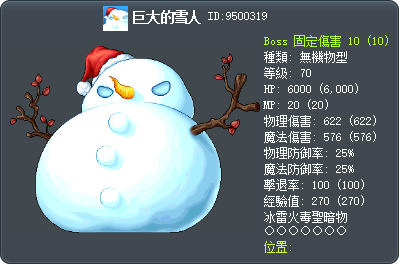 巨大的雪人 Tooltip