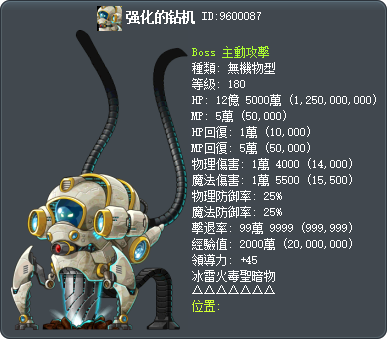 强化的钻机 Tooltip