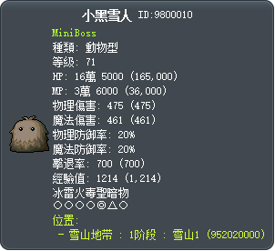小黑雪人 Tooltip