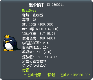 黑企鹅王 Tooltip