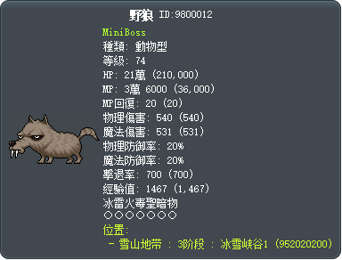 野狼 Tooltip