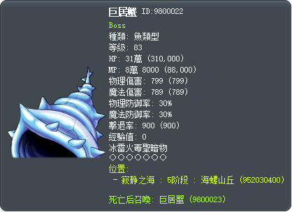巨居蟹 Tooltip
