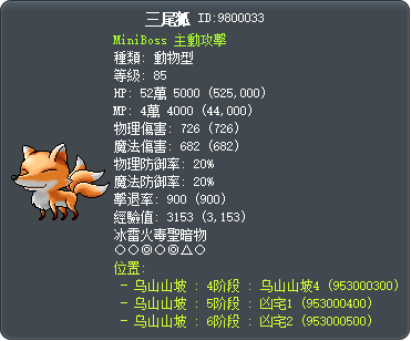 三尾狐 Tooltip
