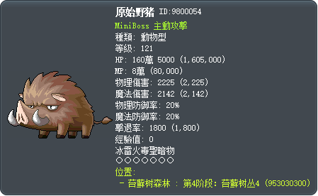 原始野猪 Tooltip