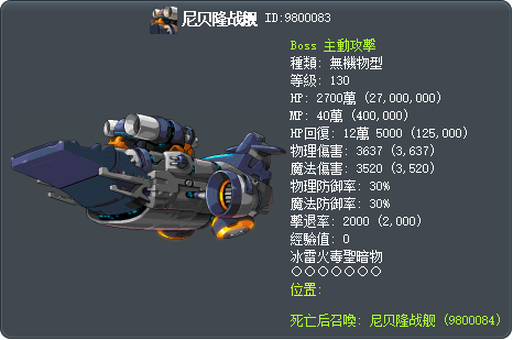 尼贝隆战舰 Tooltip