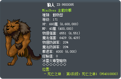 狼人 Tooltip