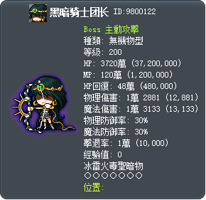 黑暗骑士团长 Tooltip
