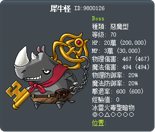 犀牛怪 Tooltip