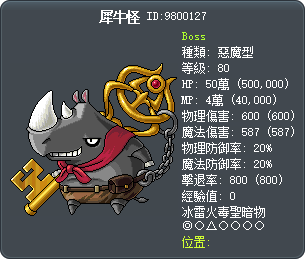 犀牛怪 Tooltip