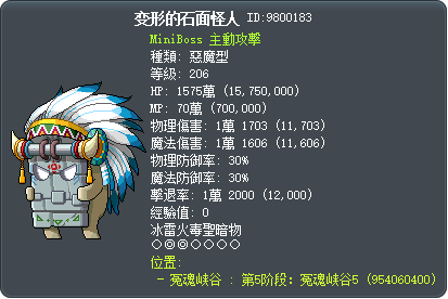 变形的石面怪人 Tooltip