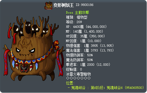 变形树妖王 Tooltip