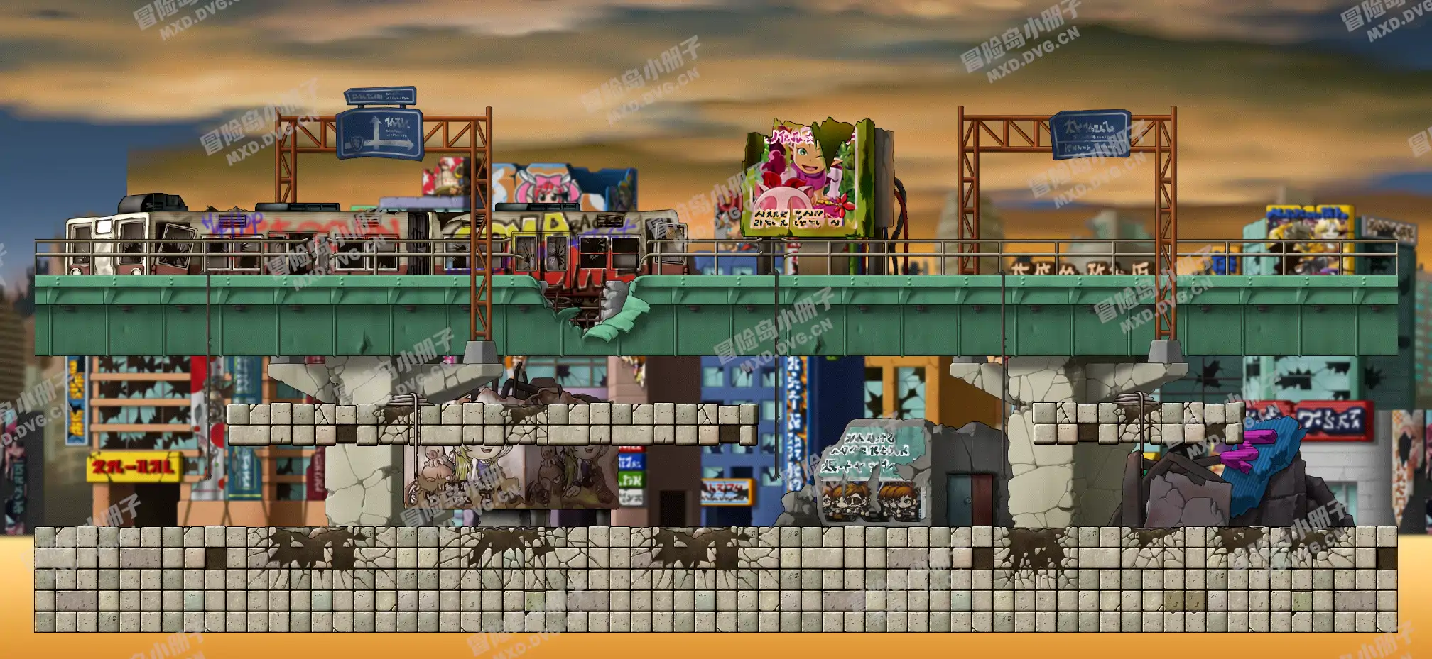 <Year 2215> Bombed City Center Overpass