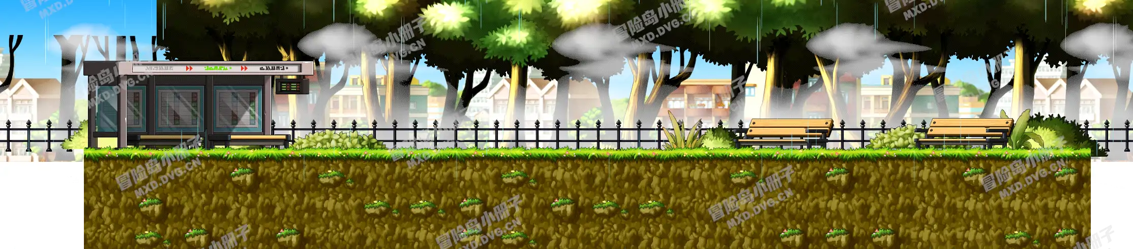 细雨散步路