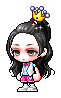 明星美发+粉色领结小背心